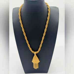 Vintage Elegant Gold Tassel Necklace